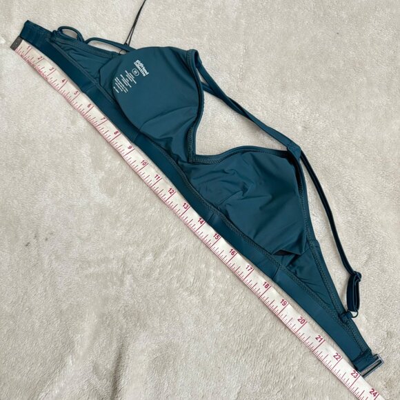 Girlfriend collective womens swimwear bikini top  XS green color criss cross new - Picture 9 of 11